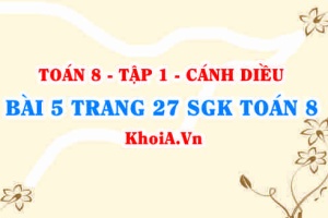 Bài 5 trang 27 SGK Toán 8 tập 1 Cánh Diều